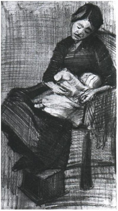 Sien stillt ein Baby F1063 Vincent van Gogh von Vincent van Gogh